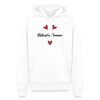 RETRAITE. RETRAITE. RETRAITEE. RETRAITE - Sweat à capuche Premium bio Homme - blanc - Devant - Nico (187cm)