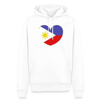 Drapeau du cœur des Philippines - Sweat à capuche Premium bio Homme - blanc - Devant - Nico (187cm)