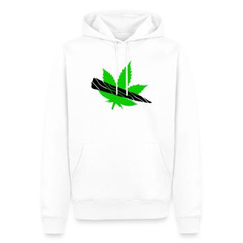 Silhouette de feuilles vertes - Sweat à capuche Premium bio Homme - blanc - Devant - Nico (187cm)