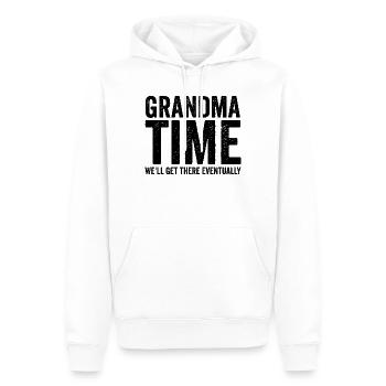 Oma-Zeit, wir schaffen das schon noch! Lustig - Männer Premium Bio Hoodie - Weiß - Vorne - Nico (187cm)