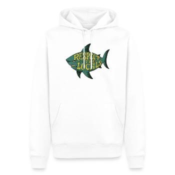 Respektiert die Einheimischen Fischtee - Männer Premium Bio Hoodie - Weiß - Vorne - Nico (187cm)