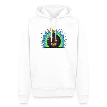 Boule de bombe en colère néonburst - Sweat à capuche Premium bio Homme - blanc - Devant - Nico (187cm)