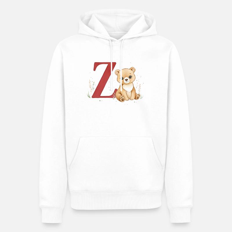 Z-Bear : Big Z avec Bear - Sweat à capuche Premium bio Homme - blanc