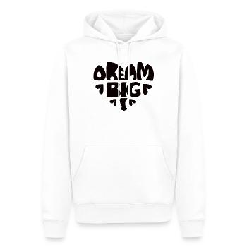 Dream Big! - schwarz - Männer Premium Bio Hoodie - Weiß - Vorne - Nico (187cm)
