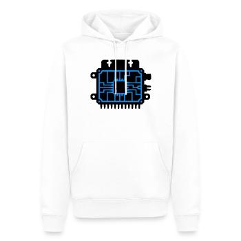 Mikrochip Platine IT Logo - Männer Premium Bio Hoodie - Weiß - Vorne - Nico (187cm)