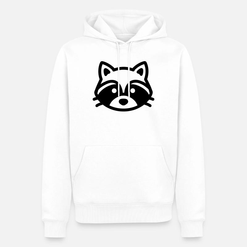 raton laveur - Sweat à capuche Premium bio Homme - blanc