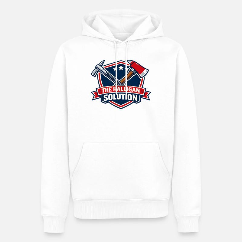 Halligan Solution Schild Grafik - Männer Premium Bio Hoodie - Weiß