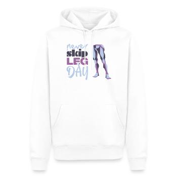 Never Skid Leg Day Grafik - Männer Premium Bio Hoodie - Weiß - Vorne - Nico (187cm)