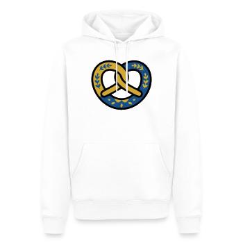 Brezel Rautenmuster Bayern Volksfest München - Männer Premium Bio Hoodie - Weiß - Vorne - Nico (187cm)