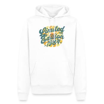 Édition limitée anniversaire 1984 - Sweat à capuche Premium bio Homme - blanc - Devant - Nico (187cm)