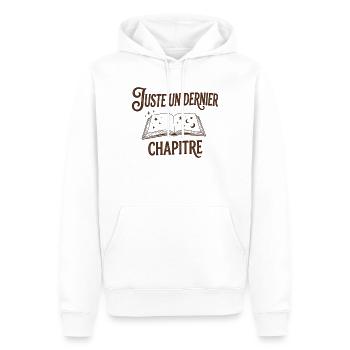 Juste un dernier chapitre - Citation Livre & PAL - Sweat à capuche Premium bio Homme - blanc - Devant - Nico (187cm)