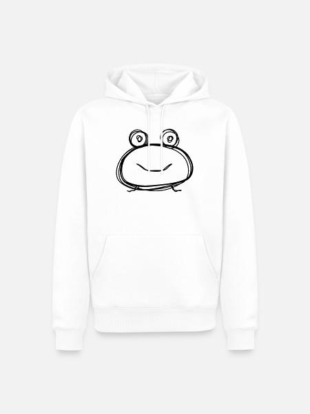 Frosch handgezeichnet - Männer Premium Bio Hoodie - Weiß