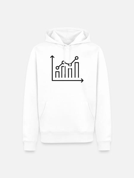 Zeilen-Symbol für Unternehmenswachstumsanalyse - Männer Premium Bio Hoodie - Weiß