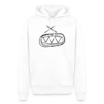 Trommel handgezeichnet - Männer Premium Bio Hoodie - Weiß - Vorne - Nico (187cm)