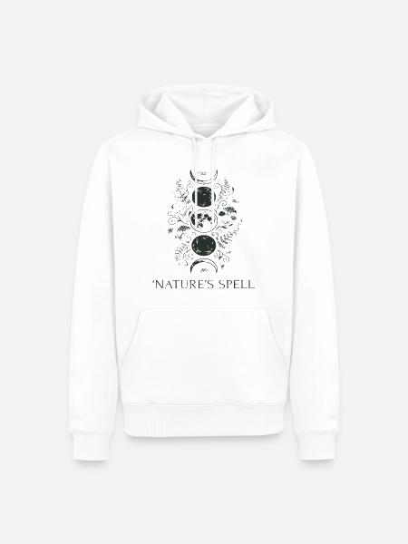 Naturzauber Mondkreis - Männer Premium Bio Hoodie - Weiß