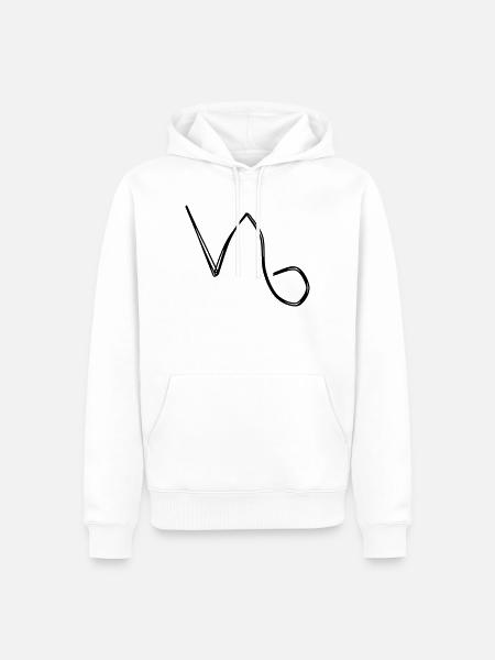 Sternzeichen Steinbock handgezeichnet - Männer Premium Bio Hoodie - Weiß