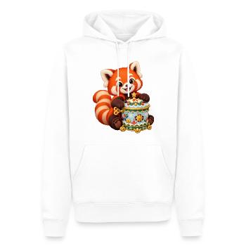 Roter Panda mit Zuckerpflaumen-Spieluhr - Männer Premium Bio Hoodie - Weiß - Vorne - Nico (187cm)