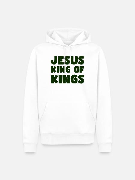Jesus König der Könige - Männer Premium Bio Hoodie - Weiß