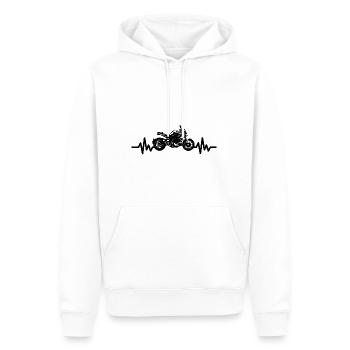 Heartbeat Motorrad - Maschine Motorsport Freiheit - Männer Premium Bio Hoodie - Weiß - Vorne - Nico (187cm)