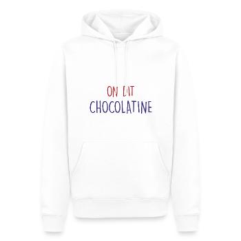 on dit chocolatine - Sweat à capuche Premium bio Homme - blanc - Devant - Nico (187cm)