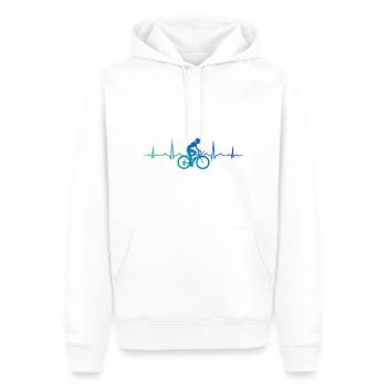 VTT VTT Vélo Vélo Homme - Sweat à capuche Premium bio Homme - blanc - Devant - Nico (187cm)