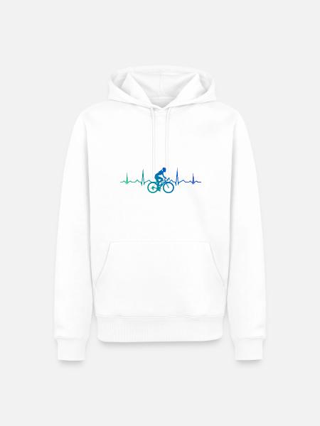 Mtb Mountainbike Fietsen Heren - Mannen Premium Bio hoodie - wit