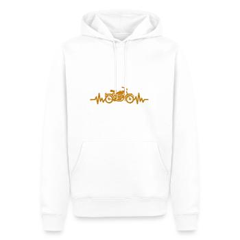 Heartbeat Motorrad - Biker - Chopper - Freiheit - Männer Premium Bio Hoodie - Weiß - Vorne - Nico (187cm)