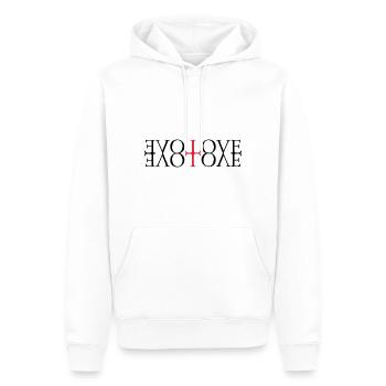 Love, Liebe, I love you, ich liebe Dich - Männer Premium Bio Hoodie - Weiß - Vorne - Nico (187cm)