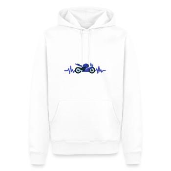 Heartbeat Motorrad - Maschine Motorsport Freiheit - Männer Premium Bio Hoodie - Weiß - Vorne - Nico (187cm)