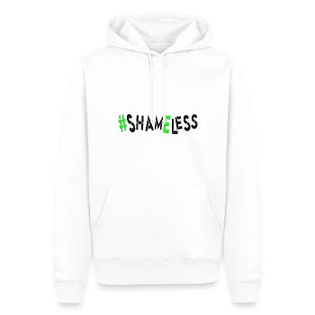 #shameless flagrant et sans vergogne - Sweat à capuche Premium bio Homme - blanc - Devant - Nico (187cm)