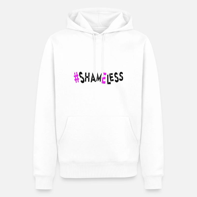 #shameless flagrant unabashed barefaced - Männer Premium Bio Hoodie - Weiß