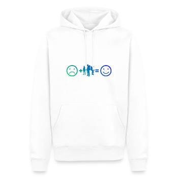 Climbing Boulder Climber Bouldering Women - Men’s Premium Organic Hoodie - white - Front - Nico (187cm)