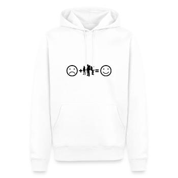 Bloc Bloc Bloc Escalade de bloc Hommes - Sweat à capuche Premium bio Homme - blanc - Devant - Nico (187cm)
