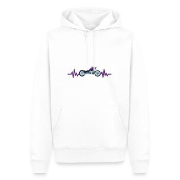 Heartbeat Motorrad - Biker - Chopper - Freiheit - Männer Premium Bio Hoodie - Weiß - Vorne - Nico (187cm)