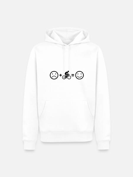 Ciclismo su strada da donna Ciclismo su strada Bici da strada - Felpa con cappuccio ecologica premium da uomo - bianco