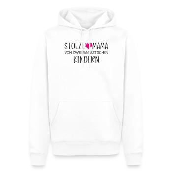 Stolze Mutter mit Herz von 2 Kindern Geschenk Idee - Männer Premium Bio Hoodie - Weiß - Vorne - Nico (187cm)