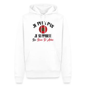 je peux pas , je supporte les lions. Maroc - Sweat à capuche Premium bio Homme - blanc - Devant - Nico (187cm)