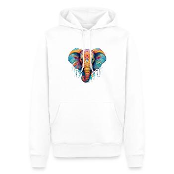 bunter Elefant - Männer Premium Bio Hoodie - Weiß - Vorne - Nico (187cm)