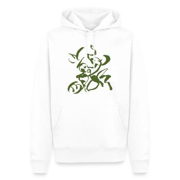 Abstrakt - Männer Premium Bio Hoodie - Weiß - Vorne - Nico (187cm)