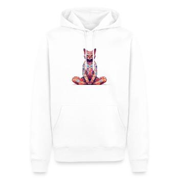 Multicolor Polygon Cat - Men’s Premium Organic Hoodie - white - Front - Nico (187cm)