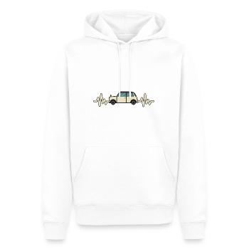 Auto - Wagen - Herzschlag - Autobus - Style - Männer Premium Bio Hoodie - Weiß - Vorne - Nico (187cm)
