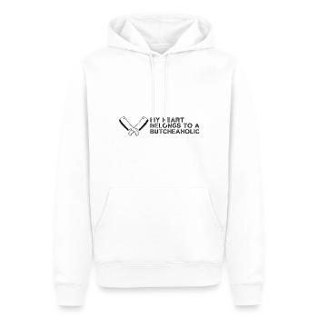Mein Herz gehört einem Küchenmesser Messerfan - Männer Premium Bio Hoodie - Weiß - Vorne - Nico (187cm)