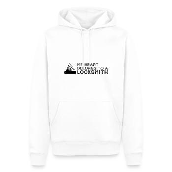My heart belongs to a locksmith design - Men’s Premium Organic Hoodie - white - Front - Nico (187cm)