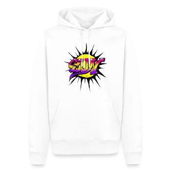 Sun Graffiti Text - Männer Premium Bio Hoodie - Weiß - Vorne - Nico (187cm)