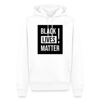 Black Lives Matter ! - Sweat à capuche Premium bio Homme - blanc - Devant - Nico (187cm)