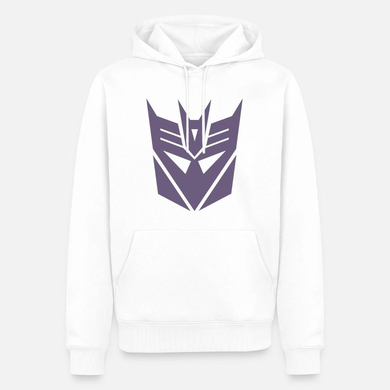 Transformers Earth Spark Symbole Decepticons - Sweat à capuche Premium bio Homme - blanc