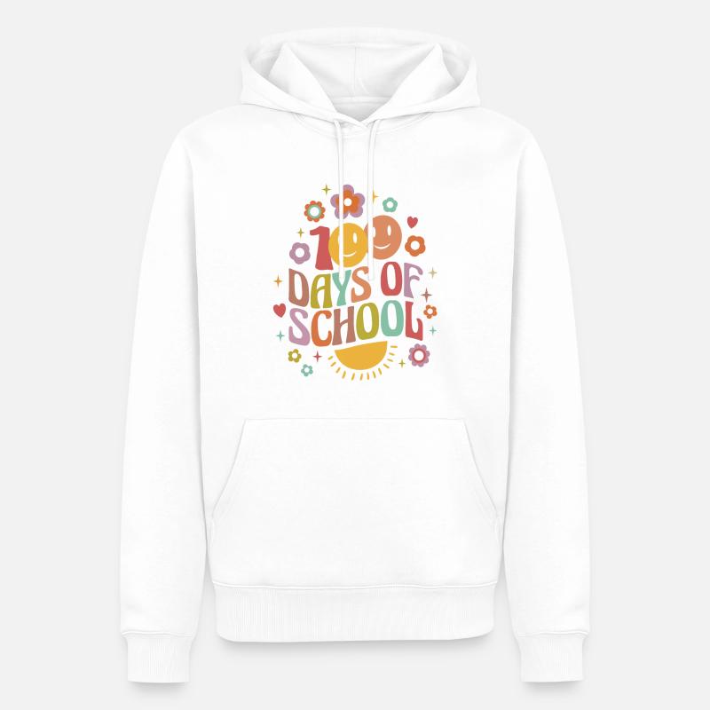 100 jours d’école - Sweat à capuche Premium bio Homme - blanc