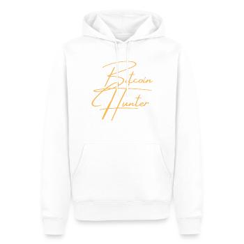 Bitcoin Hunter - Männer Premium Bio Hoodie - Weiß - Vorne - Nico (187cm)