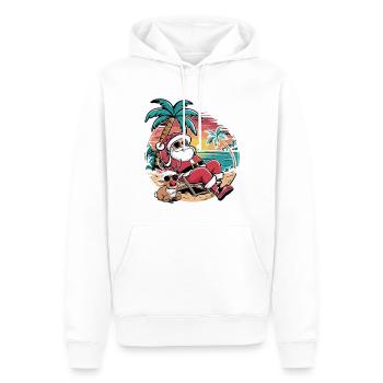 Noël en juillet - Sweat à capuche Premium bio Homme - blanc - Devant - Nico (187cm)