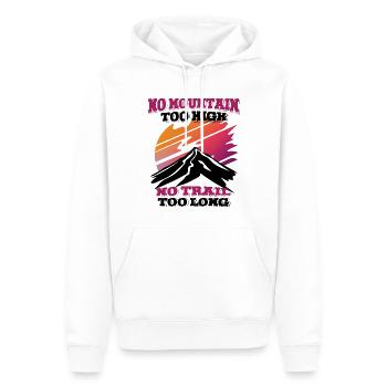 Kein Berg zu hoch, kein Weg zu lang - Männer Premium Bio Hoodie - Weiß - Vorne - Nico (187cm)